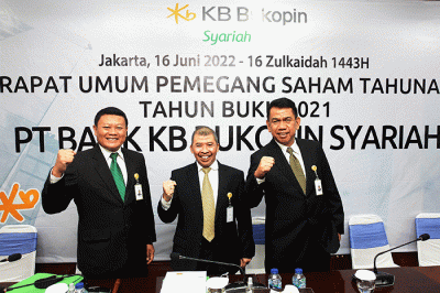 Rapat Umum Pemegang Saham Tahunan (RUPST) Tahun Buku 2021 PT Bank KB Bukopin Syariah (KBBS) di Jakarta, Kamis (16/6/2022).