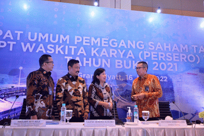 Rapat Umum Pemegang Saham Tahunan (RUPST) PT Waskita Karya (Persero) Tbk di Jakarta, Kamis (16/6/2022).