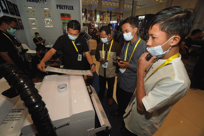 Pameran Surabaya Printing Expo (SPE) 2022, di Grand City Surabaya, Jawa Timur, Kamis (23/6/2022).