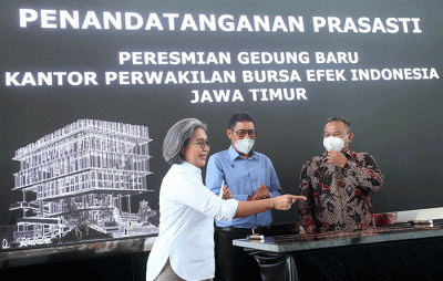 Peresmian Gedung Kantor Perwakilan BEI Jawa Timur di Surabaya, Jawa Timur, Senin (27/6/2022).