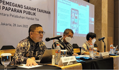 Rapat Umum Pemegang Saham Tahunan (RUPST) PORT di Jakarta, Selasa (28/6/2022).