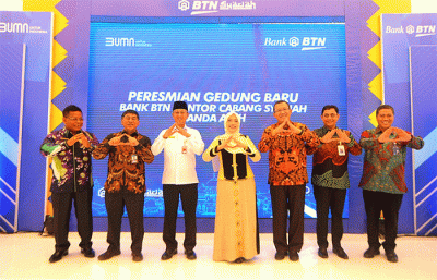 Peresmian Gedung Baru Bank BTN Kantor Cabang Syariah (KCS) Banda Aceh, di Kuta Alam, Banda Aceh, Rabu (29/6/2022).