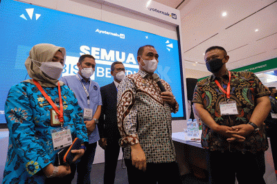 Soft launching aplikasi Ayoternak.id di Jakarta Convention Center, Senayan, Jakarta Pusat, Rabu (6/7/2022).