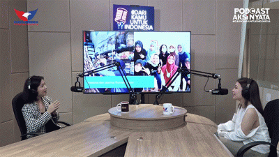 Co Founder Shestart.id Geraldin Christina menjadi narasumber Podcast Aksi Nyata#DariKamuUntukIndonesia di Studio Talkshow MNC Network.