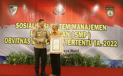 Sosialisasi Sistem Manajemen Pengamanan (SMP) Objek Vital Nasional (Obvitnas) dan Objek Tertentu di Jakarta, Kamis (7/7/2022).