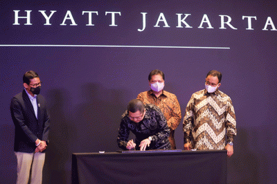 Opening ceremony Park Hyatt Jakarta (PHJ) di MNC Center, Kebon Sirih, Jakarta Pusat, Jumat (8/7/2022).