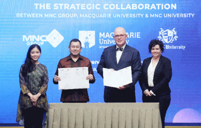 Kerja sama MNC Group, MNC University dan Macquarie University di Jakarta, Selasa (12/7/2022).