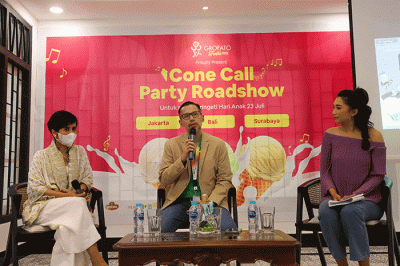 Konferensi pers Grofato 'Grow Fast Gelato' untuk Menambah Berat Badan Anak dan Dalam Menyambut Hari Anak Nasional 2022 di Roemah 48, Menteng.
