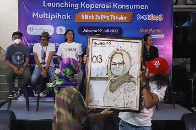 Lauching Slankops di Basecamp Slank, Jakarta Selatan, Selasa (19/7/2022).
