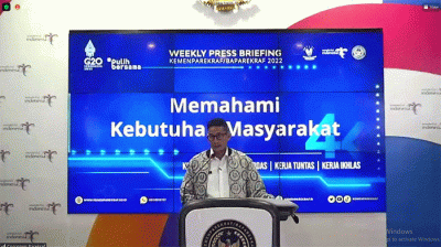 Weekly Press Briefing (WPB) Kemenparekraf yang diselenggrakan secara Virtual di di Gedung Sapta Pesona, Jakarta Pusat Senin (18/7/2022).