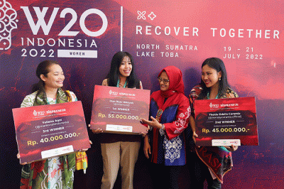Pertemuan W20 Summit di tepian Danau Toba, Parapat, Kabupaten Simalungun, Rabu (20/7/2022).