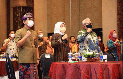 Menteri Ketenagakerjaan Ida Fauziyah membuka Rapat Koordinasi Nasional (Rakornas) Satu Data Ketenagakerjaan (SDK) di Badung, Bali, Kamis (21/7/2022).