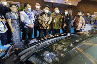 Opening Ceremony PERIKLINDO Electric Vehicle Show (PEVS) 2022 di JIEXPO Kemayoran, Jakarta Pusat, Jumat (22/7/2022).