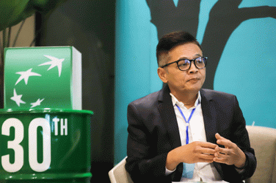 Presiden Direktur BNP Paribas Asset Management (AM) Priyo Santoso saat sesi wawancara khusus dengan IDX Channel di kantor BNP Paribas AM.