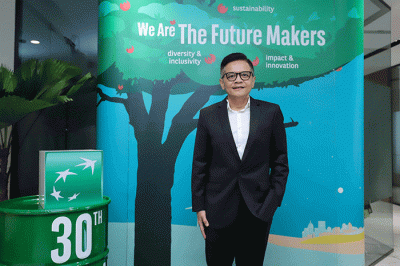 Presiden Direktur BNP Paribas Asset Management (AM) Priyo Santoso saat sesi wawancara khusus dengan IDX Channel di kantor BNP Paribas AM.
