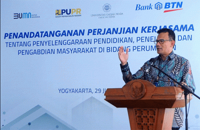 Perjanjian Kerja Sama (PKS) tentang Penyelenggaraan Pendidikan, Penelitian, dan Pengabdian Masyarakat di Bidang Perumahan di Yogyakarta, Jumat (29/7/2022).