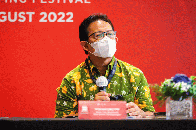 Konferensi pers Indonesia Shopping Festival 2022 di Jakarta, Rabu (3/8/2022).