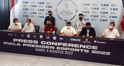 Press conference Piala Presiden Esport 2022 di Jakarta, Kamis (4/8/2022).