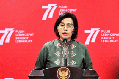 Sri Mulyani dalam keterangannya selepas mengikuti Sidang Kabinet Paripurna yang dipimpin oleh Presiden Joko Widodo di Istana Negara, Senin, 8 Agustus 2022.