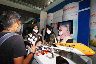 Travel Fair di Terminal 3 Bandara Soekarno Hatta, Tangerang, Banten, Sabtu (13/8/2022).