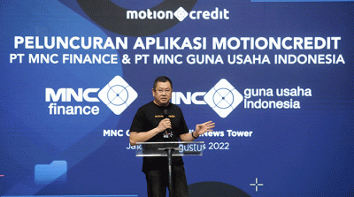 Peluncuran Aplikasi MotionCredit PT MNC Finance dan PT MNC Guna Usaha Indonesia di Jakarta, kamis (18/8/2022).