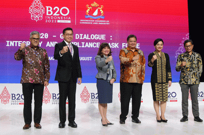Dialogue B20 - G20: Integrity and Compliance Task Force, di Jakarta, Kamis (18/8/2022).
