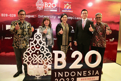 Dialogue B20 - G20: Integrity and Compliance Task Force, di Jakarta, Kamis (18/8/2022).