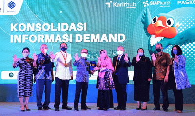 Sekretaris Jenderal Kementerian Ketenagakerjaan, Anwar Sanusi ketika memberikan sambutan pada acara Konsolidasi Informasi Demand Pasar Kerja di Jakarta.