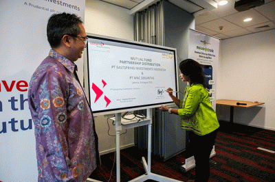 Peresmian kerja sama PT MNC Sekuritas dan PT Eastspring Investments Indonesia    di Jakarta, Selasa (23/8/2022).