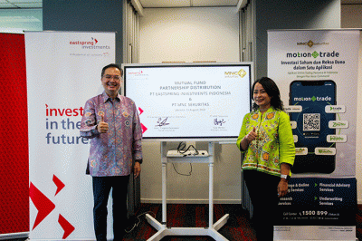 Peresmian kerja sama PT MNC Sekuritas dan PT Eastspring Investments Indonesia    di Jakarta, Selasa (23/8/2022).