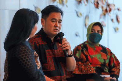 Konferensi pers Front Row Paris di The Westin Jakarta, Rabu (23/8/2022).