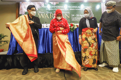 Pameran Warisan yang mengusung tema Batik Sekar Jagad di Jakarta, Selasa (23/8/2022).
