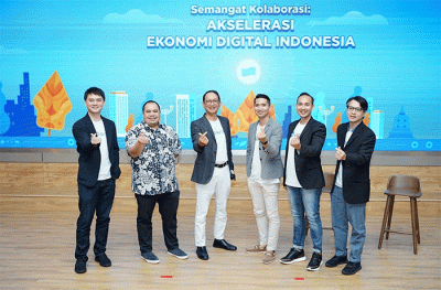 Temu media bertajuk Semangat Kolaborasi: Akselerasi Ekonomi Digital Indonesia di Jakarta.