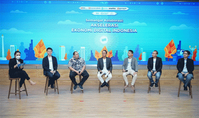 Temu media bertajuk Semangat Kolaborasi: Akselerasi Ekonomi Digital Indonesia di Jakarta.