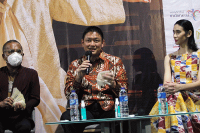 Konferensi pers Opening JF3 Fashion Festival di Summarecon Kelapa Gading, Jakarta, Kamis (1/9/2022).