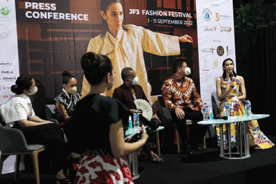 Konferensi pers Opening JF3 Fashion Festival di Summarecon Kelapa Gading, Jakarta, Kamis (1/9/2022).