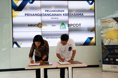 Penandatanganan kerja sama antara MNC Life Assurance dengan Badan Pelaksana Otorita Danau Toba (BPODT) di Jakarta.