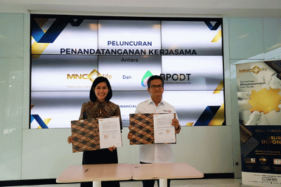 Penandatanganan kerja sama antara MNC Life Assurance dengan Badan Pelaksana Otorita Danau Toba (BPODT) di Jakarta.