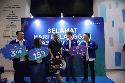 XL Axiata dalam peringatan Hari Pelanggan Nasional 2022 di Jakarta, Jumat (2/9/2022).