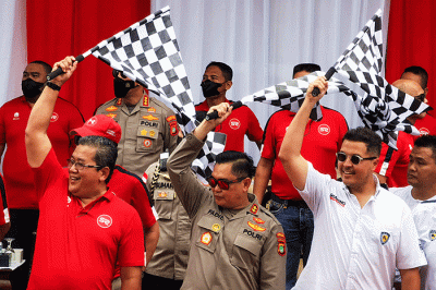 Pembukaan Street Race di Jalan Benyamin Sueb, Kemayoran, Jakarta Pusat, Sabtu (3/9/2022).