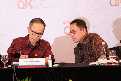 Konferensi pers Rapat Dewan Komisioner OJK di Jakarta, Senin (5/9/2022).