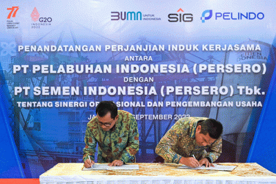 Penandatanganan perjanjian induk kerja sama sinergi operasional dan pengembangan usaha di Jakarta, Rabu (7/9/2022).