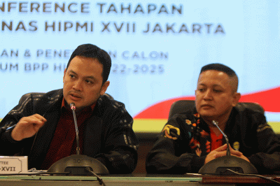 Konferensi pers tahapan kampanye Munas Hipmi XVII di Jakarta, Rabu (7/9/2022).