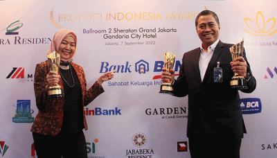 Penghargaan The Inspiring Leader of Mortgage Banking 2022 dalam ajang Properti Indonesia Award (PIA) 2022 di Jakarta, Rabu (7/9/2022).