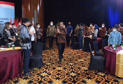 Presiden Joko Widodo secara resmi membuka acara Sarasehan 100 Ekonom Indonesia di Jakarta, Rabu (7/9/2022).