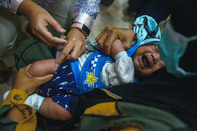 Kementerian Kesehatan RI mencanangkan Imunisasi Pneumococcus Konyugasi (PCV) Tingkat Nasional Tahun 2022 di Puskesmas Talang Jambe, Jalan Pesantren Palembang.
