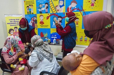 Kementerian Kesehatan RI mencanangkan Imunisasi Pneumococcus Konyugasi (PCV) Tingkat Nasional Tahun 2022 di Puskesmas Talang Jambe, Jalan Pesantren Palembang.