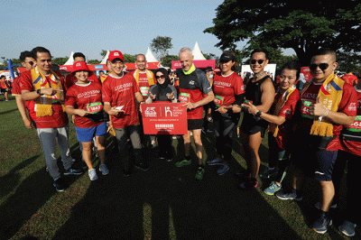 Kegiatan Friendship Run Jakarta, yang merupakan rangkaian kegiatan Road to Borobudur Marathon di Jakarta, Minggu (11/9/2022).