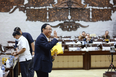 Calon anggota Badan Pemeriksa Keuangan (BPK) Ahmadi Noor Supit mengikuti uji kelayakan dan kepatutan oleh Komisi XI DPR di Kompleks Parlemen Senayan.