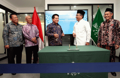 Penandatanganan nota kesepahaman antara PBNU dengan BSI di Kantor Pusat PBNU di Jakarta, Rabu (21/9/2022).